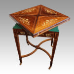 Edwardian inlaid rosewood envelope card table - Image 3