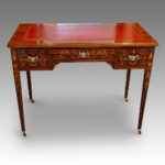 Edwardian inlaid rosewood writing table