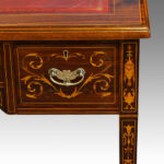 Edwardian inlaid rosewood writing table - Image 9