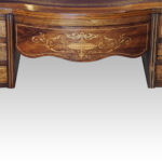 Edwardian inlaid rosewood writing table - Image 9
