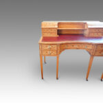Edwardian inlaid satinwood desk - Image 9