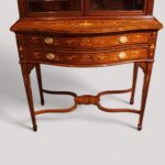 Edwardian inlaid serpentine bookcase - Image 11