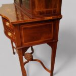 Edwardian inlaid serpentine bookcase - Image 12
