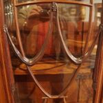 Edwardian inlaid serpentine bookcase - Image 9