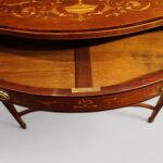 Edwardian inlaid serpentine bookcase - Image 8