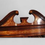 Edwardian inlaid serpentine bookcase - Image 6