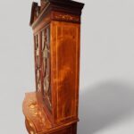 Edwardian inlaid serpentine bookcase - Image 3