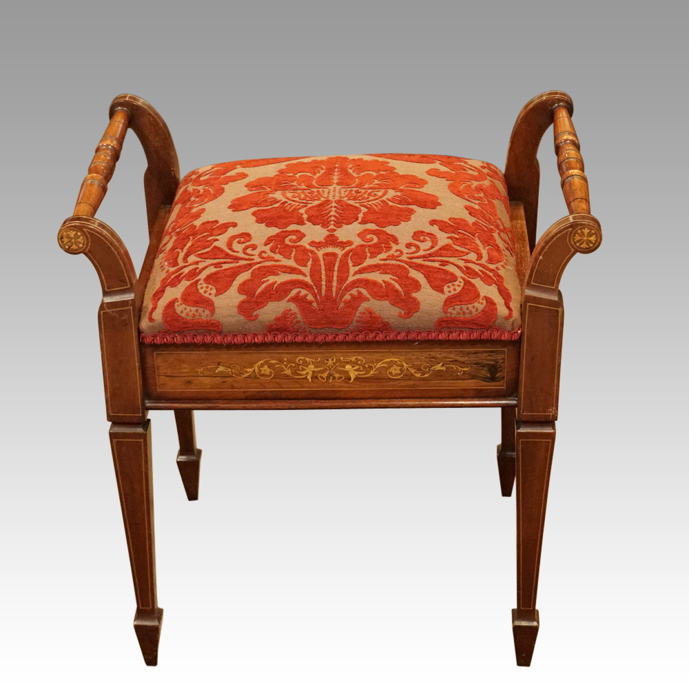 Edwardian-inlaid-stool.jpg Edwardian inlaid piano stool - Image 1