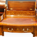 Edwardian inlaid mahogany writing desk - Image 8