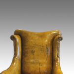 Edwardian leather reading easy chair - Image 5