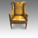 Edwardian leather reading easy chair