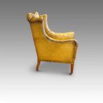 Edwardian leather reading easy chair - Image 3