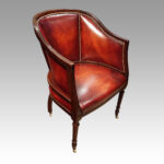 Edwardian leather tub desk chair
