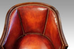 Edwardian leather tub desk chair - Image 2