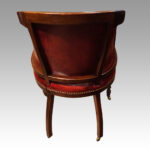 Edwardian leather tub desk chair - Image 5