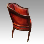 Edwardian leather tub desk chair - Image 4