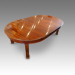 Edwardian round mahogany extending dining table - Image 2