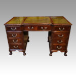 Edwardian Chippendale style pedestal desk