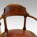 Edwardian mahogany ball arm revolving desk chair - Image 7