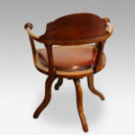 Edwardian mahogany ball arm revolving desk chair - Image 5