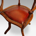 Edwardian mahogany ball arm revolving desk chair - Image 3