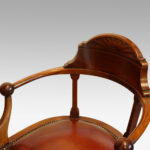Edwardian mahogany ball arm revolving desk chair - Image 4