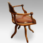 Edwardian mahogany ball arm revolving desk chair - Image 2