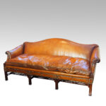 Edwardian mahogany camel back sofa