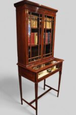 Edwardian mahogany curio cabinet bookcase - Image 4