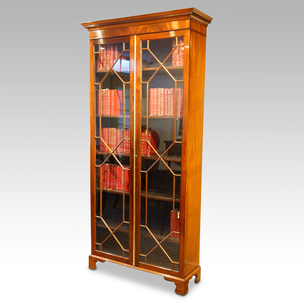 Edwardian-mahogany-glazed-bookcase.jpg Edwardian mahogany glazed bookcase - Image 1