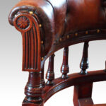 Victorian mahogany horse shoe shaped desk chair - Image 8