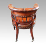 Victorian mahogany horse shoe shaped desk chair - Image 5