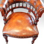Victorian mahogany horse shoe shaped desk chair - Image 4