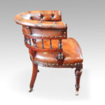 Victorian mahogany horse shoe shaped desk chair - Image 3