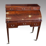 Edwardian mahogany inlaid cylinder bureau - Image 9