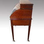 Edwardian mahogany inlaid cylinder bureau - Image 4
