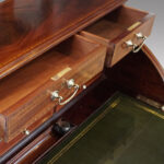 Edwardian mahogany inlaid cylinder bureau - Image 3