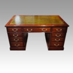Edwardian mahogany large pedestal desk