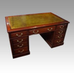 Edwardian mahogany large pedestal desk - Image 13