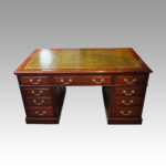 Edwardian mahogany large pedestal desk - Image 8