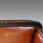 Edwardian mahogany leather sofa - Image 4