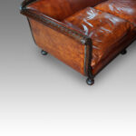 Edwardian mahogany leather sofa - Image 5