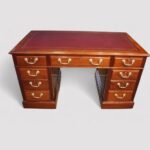 Edwardian mahogany panelled pedestal desk