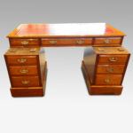Edwardian mahogany pedestal desk 153cms wide - Image 10