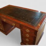 Edwardian mahogany pedestal desk - Image 9