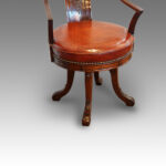 Edwardian mahogany revolving desk chair - Image 2