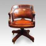 Edwardian mahogany swivel desk chair
