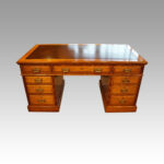 Edwardian oak pedestal desk