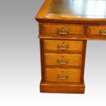 Edwardian oak pedestal desk - Image 2
