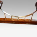 Edwardian oak and brass club fender - Image 8